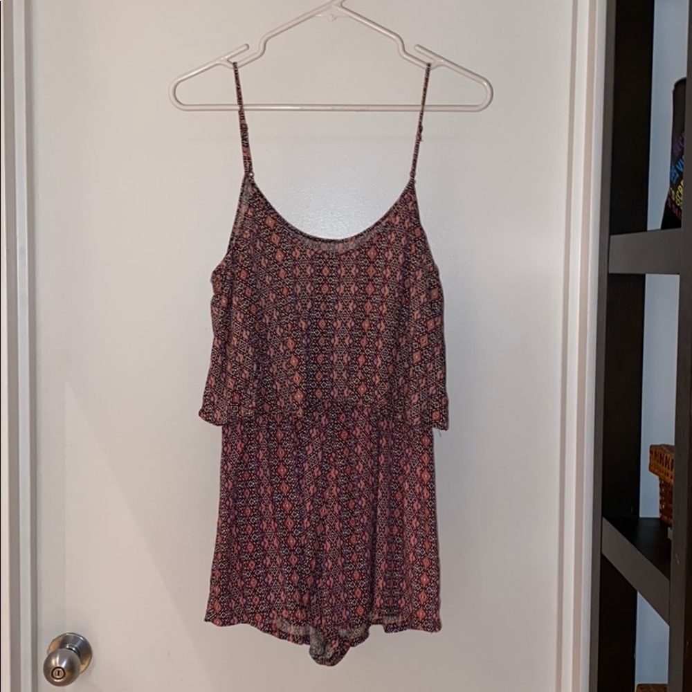 MULTICOLORED GEOMETRIC PATTERNED ROMPER - Picture 1 of 5